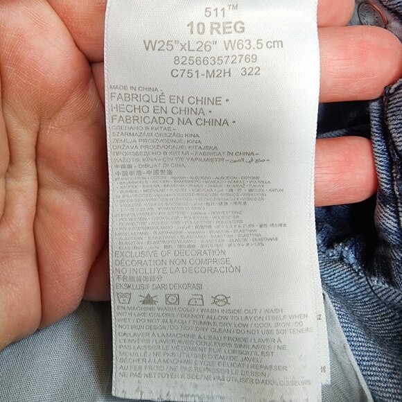 Levi's 511 Boys Straight Fit Jeans Size 10 Regular - Picture 5 of 14